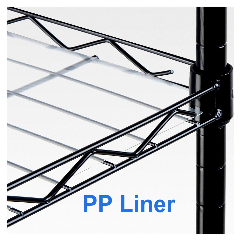 Metallregal mit 6 Ebenen, Aufbewahrungsschrank für Küche, Wohnzimmer, Balkon, Schrank, Speisekammer, Garage (Schwarz, 42 x 30 x 160 cm)