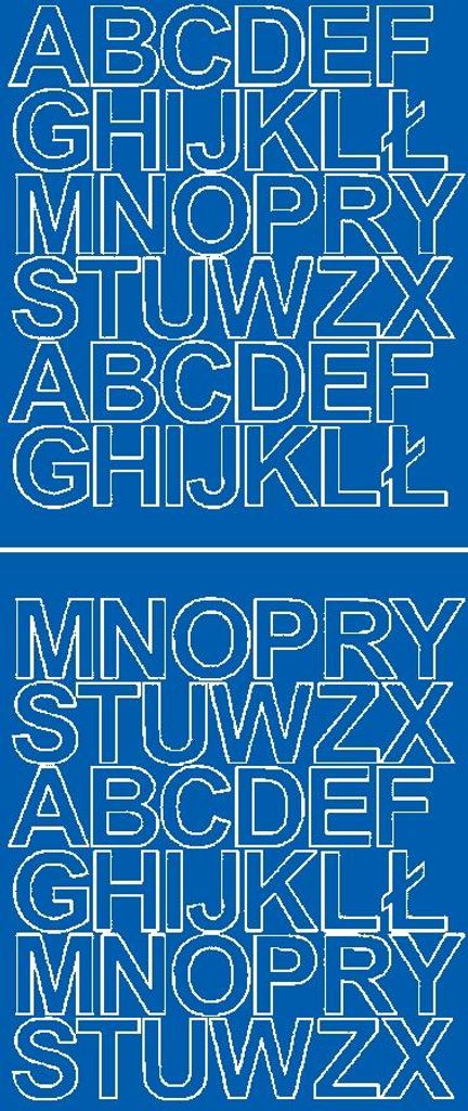 Aufkleber, selbstklebende Buchstaben, 3,5 cm, blau matt