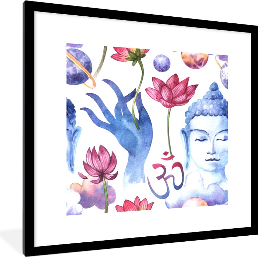 MuchoWow® MuchoWow® Gerahmtes Poster Buddha - Planeten - Produktbild 