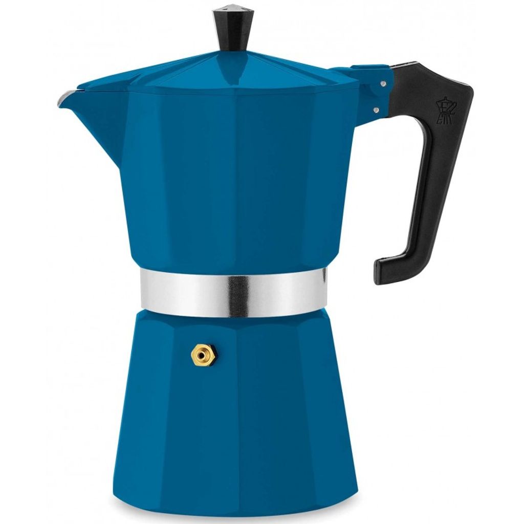 Espressokocher Aluminium Espresso Espressokanne blau für 3 Tassen