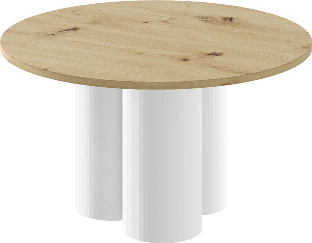 Design Couchtisch HRE-222 rund Hochglanz Wohnzimmer Tisch 80 x 50 cm