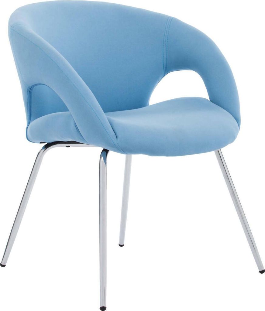 Bürostuhl Dagudel, Wartestuhl mit Armlehnen für Büro, Ergonomischer Wartestuhl, 58x59h72 cm, Hellblau