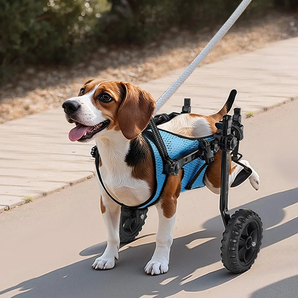 Carrozzina per cani per zampe posteriori, carrozzina per animali domestici regolabile a 2 ruote, carrozzina leggera per cani con ruote ammortizzanti, carrozzina di supporto alla mobilità per cani disabili o feriti fino a 10 kg, piccola - 8