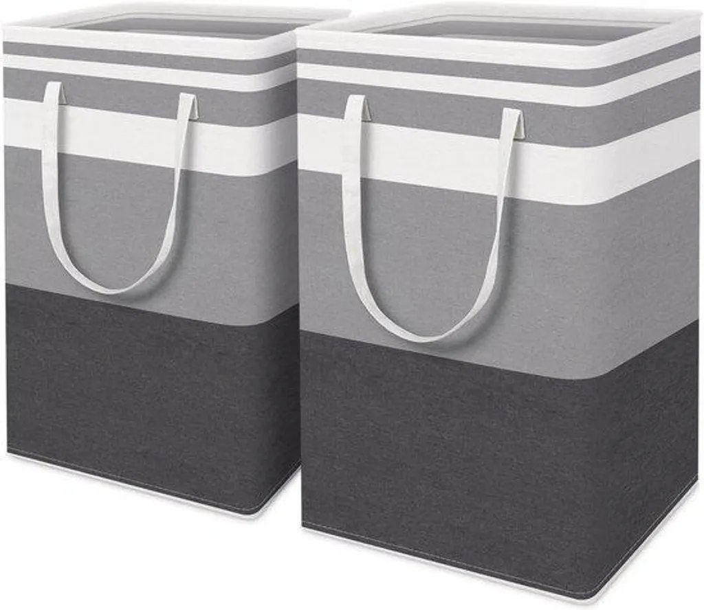 Corbeille à linge XL pliable lot de 2 - Sacs de rangement à poignées