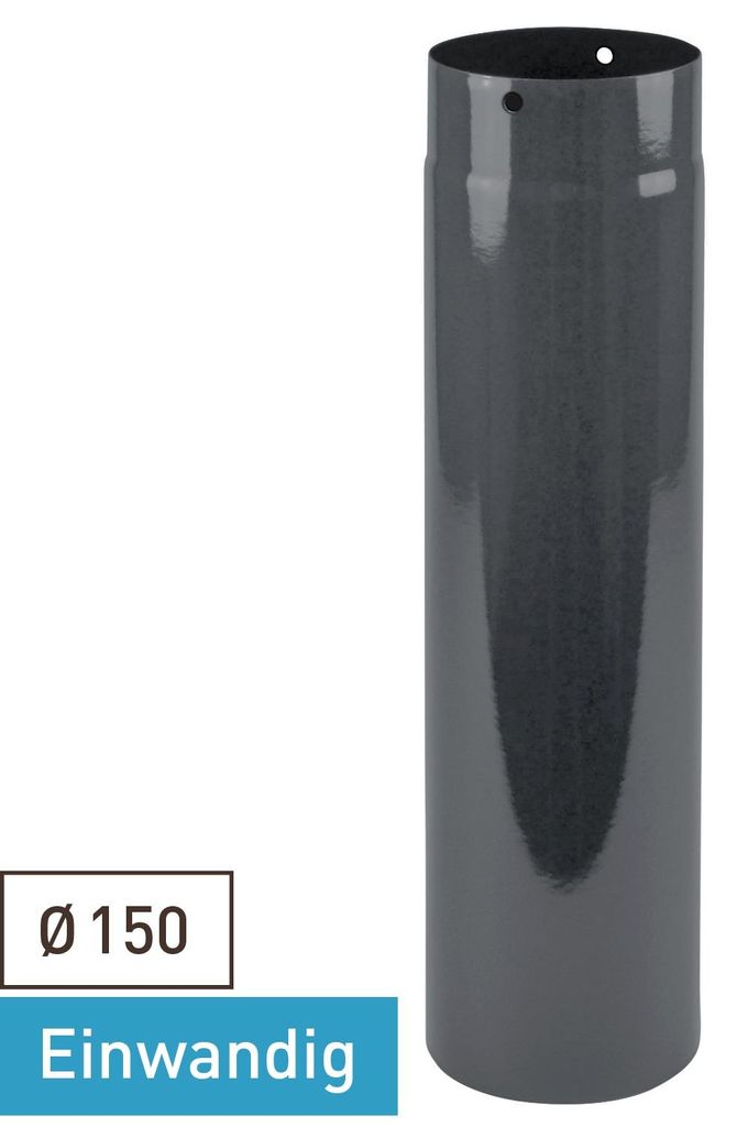 Raik Rauchrohr / Ofenrohr Emaille 150mm - 500mm Grau