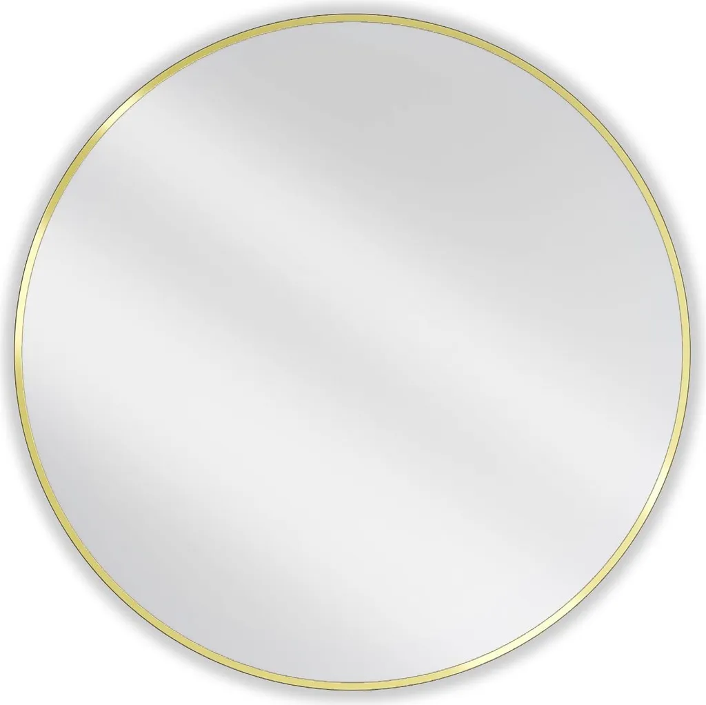 Mexen Loft specchio da bagno rotondo 90 cm, cornice dorata - 9850-090-090-000-50