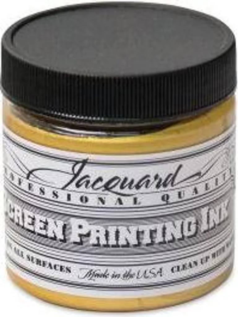 Encre sérigraphie textile Jacquard Or Soleil 118 ml anti-craquelure
