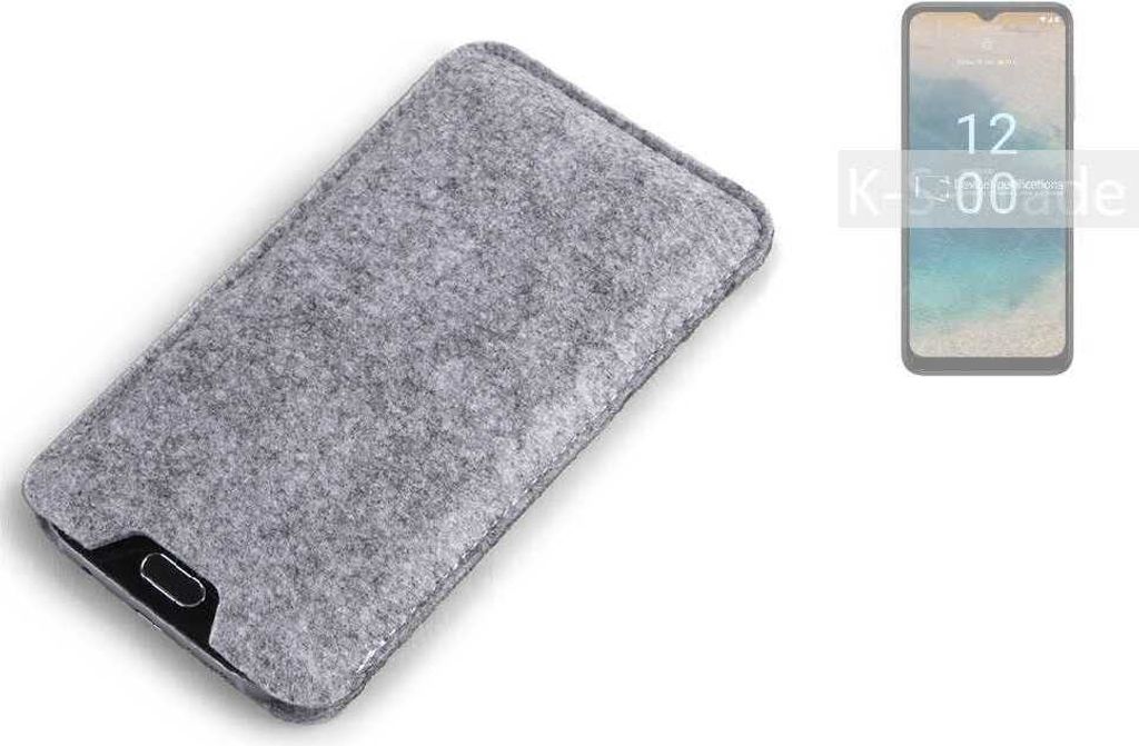K-S-Trade Filz Handyhülle kompatibel mit Nokia G22 Schutzhülle Filztasche Filz Tasche Case Sleeve Handy Hülle Filzhülle grau