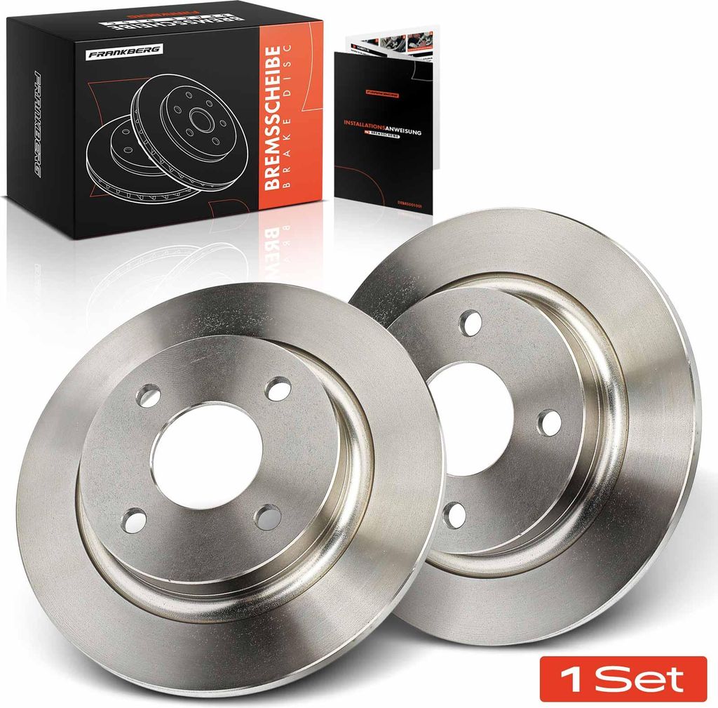 Frankberg 2x Bremsscheiben Hinterachse für Ford Fiesta VII Van 1.0L 1.1L 1.5L Bj ab 2017