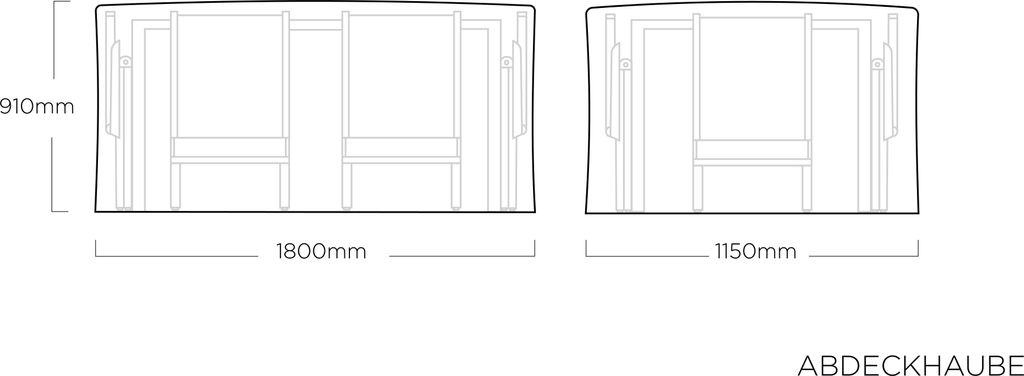 Kettler Abdeckhaube für Sitzgruppe Tisch 160 x 95 cm + 6 Sessel