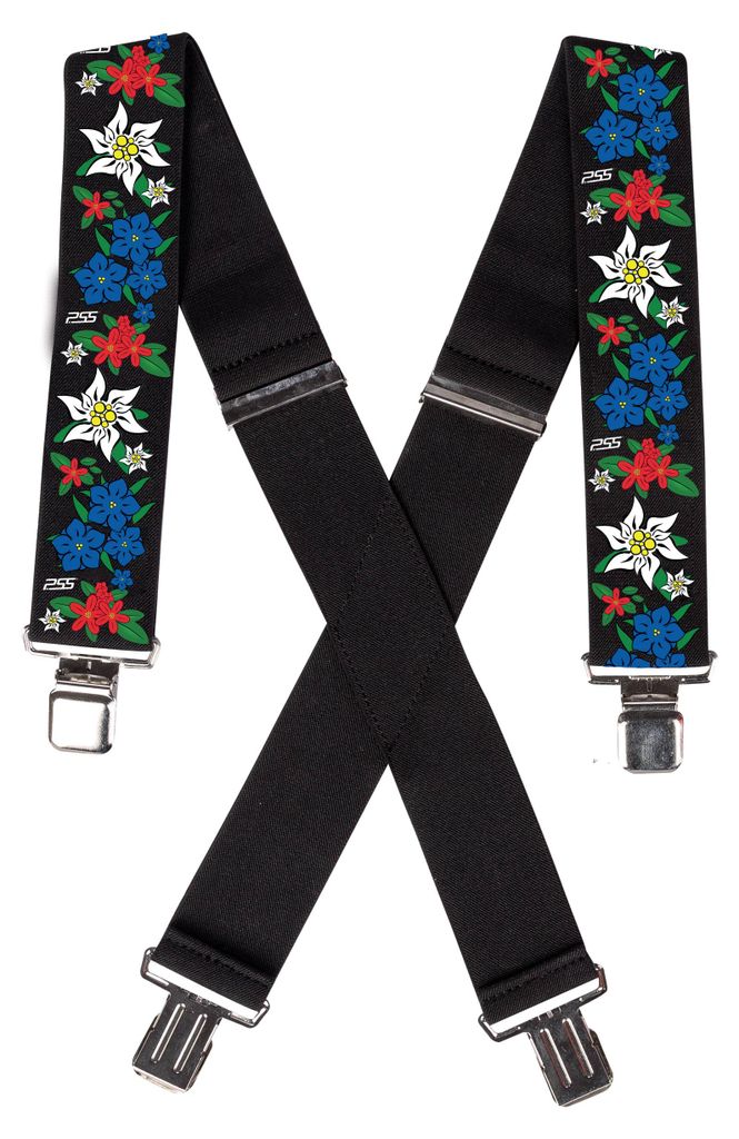 PSS Hosenträger Alpenflower mit Clip Schwarz Größe 75 cm Produktbild 