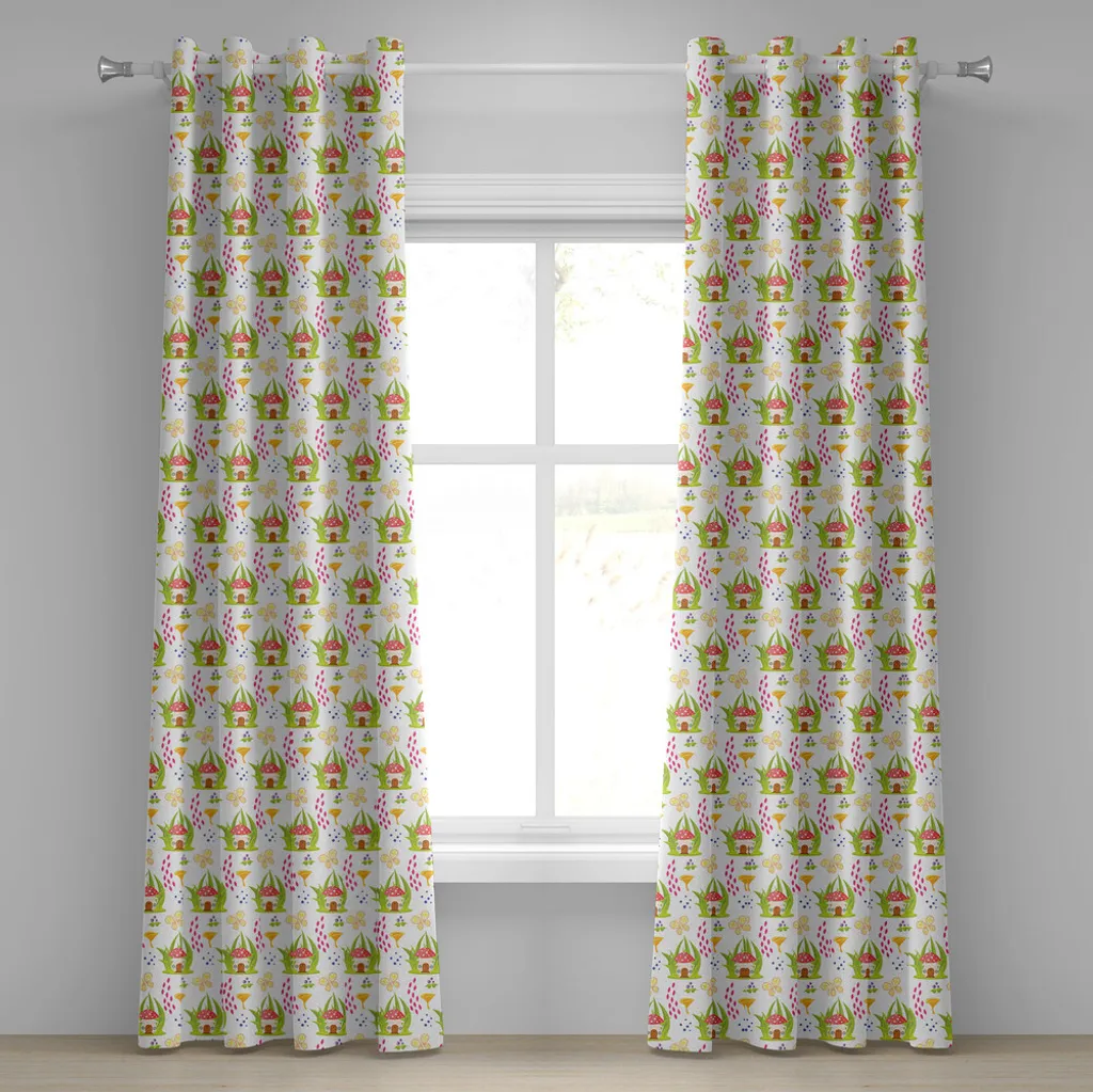 Rideaux de chambre motif champignon pour créer une ambiance féerique