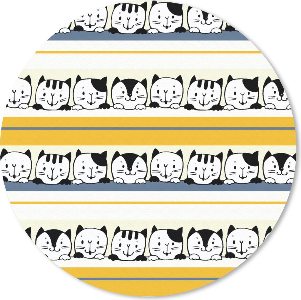 MuchoWow Mauspad Mousepad Katze - Muster - Haustiere 50x50 cm - Mousepads - Maus Mat - Pad - Mausunterlage - Vinyl