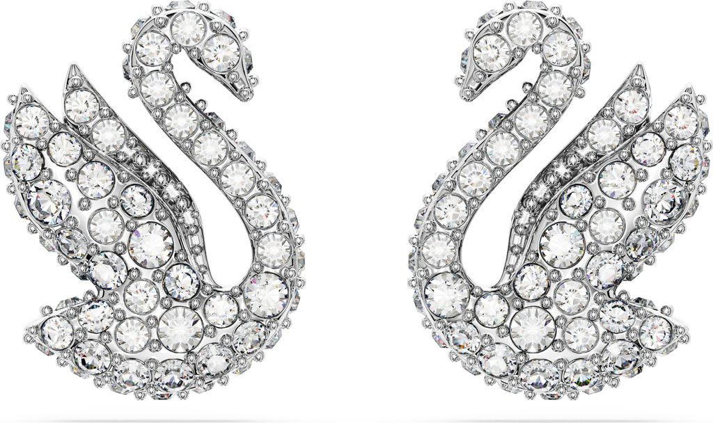 SWAROVSKI orecchini a perno da donna cigno bianco rodiato Immagine del prodotto 