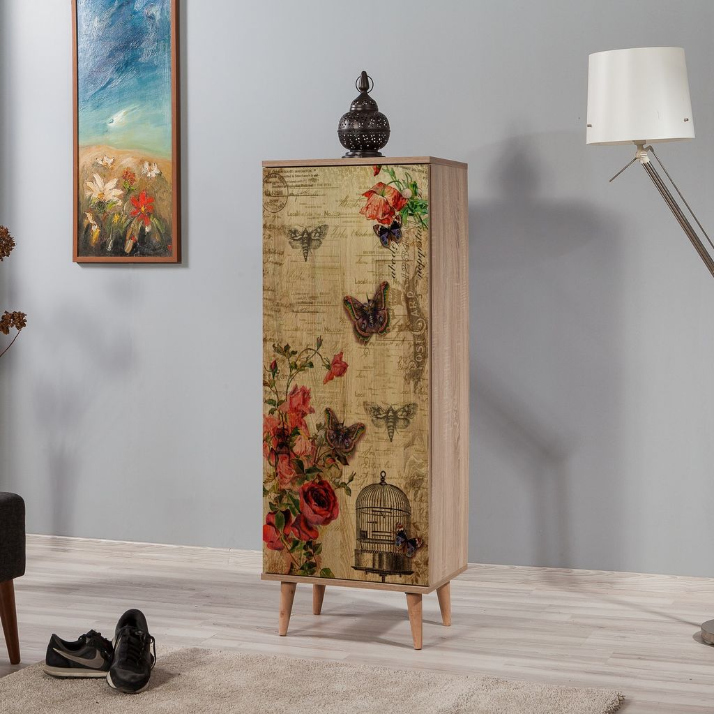 Skye Decor, Filinta - 734, Schuhschränke, Sonoma-Eiche, 50 x 135 x 38 cm