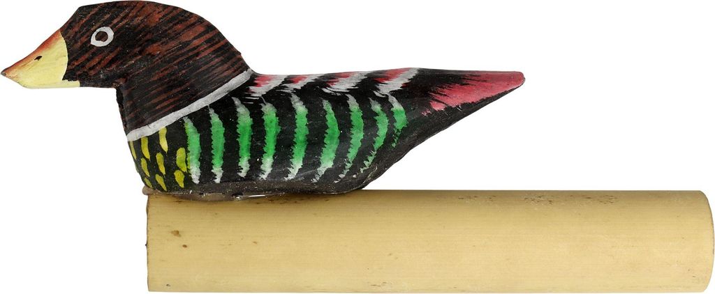 Ente Pfeife Bambus mit Aufsatz grün Flöte einfaches Musikinstrument