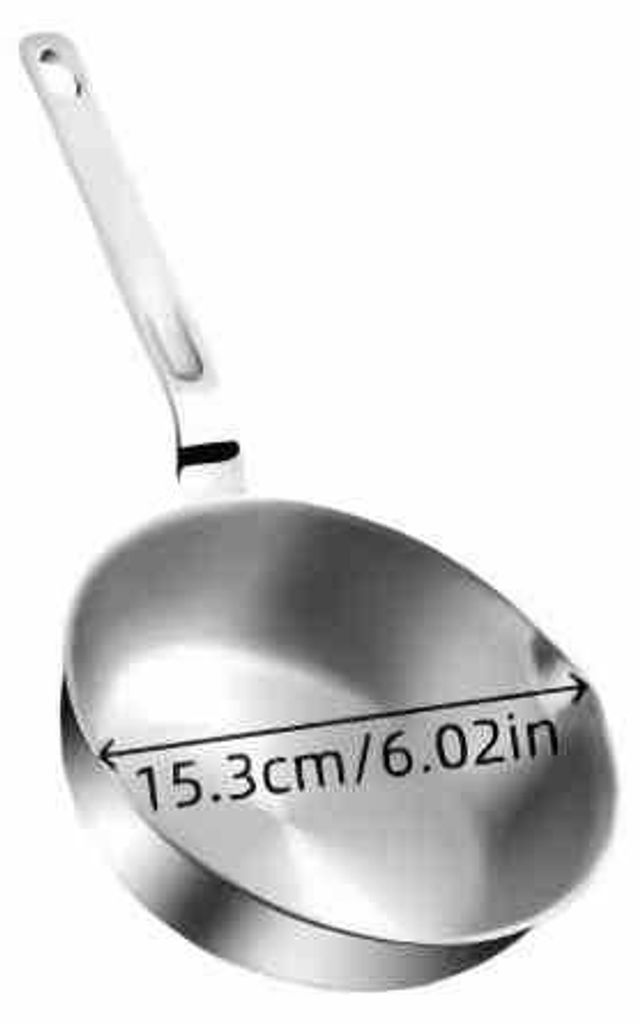 316 Edelstahl Bratpfanne, unbeschichtete kleine Pfanne, verdickte Steakpfanne, Spiegelei-Pfanne für heißes Öl und tägliches Braten,14cm