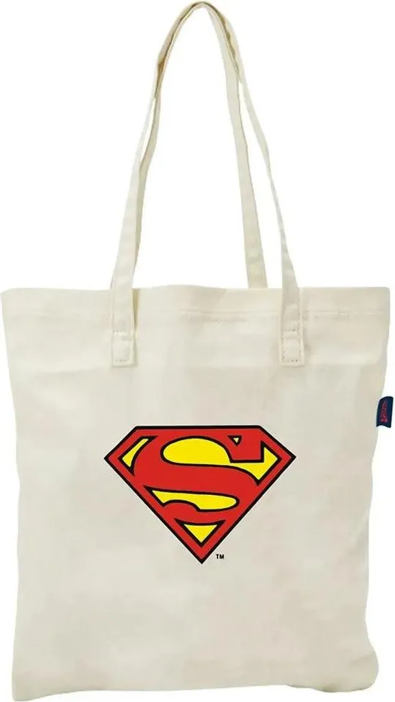 Superman Tote Bag Beige 37x41 Cm - Merchandising Ufficiale DC