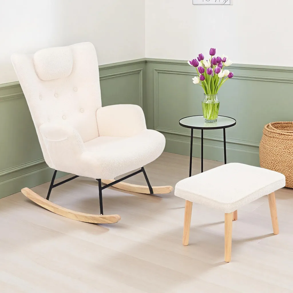 Fauteuil de salon blanc à construction robuste et confort moelleux - 2