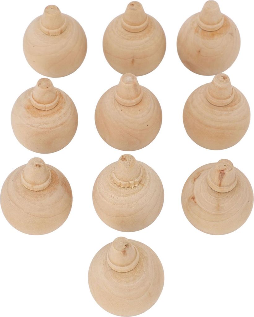 10PCS Unvollendete Kugel Ornamente hölzerne DIY unvollendet Xmas Baum hängen Kugeln Verzierungen für Kunsthandwerk Zeichnung Spielzeug