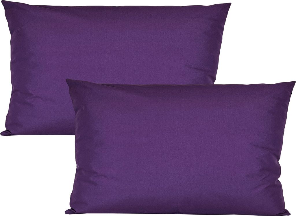 JACK 2er Set 40x60cm Outdoor Kissenhülle Kissenbezug Wasserfest Sitzkissen Lounge Kissen Garten Stuhl Lotus Effekt, Farbe:Violett