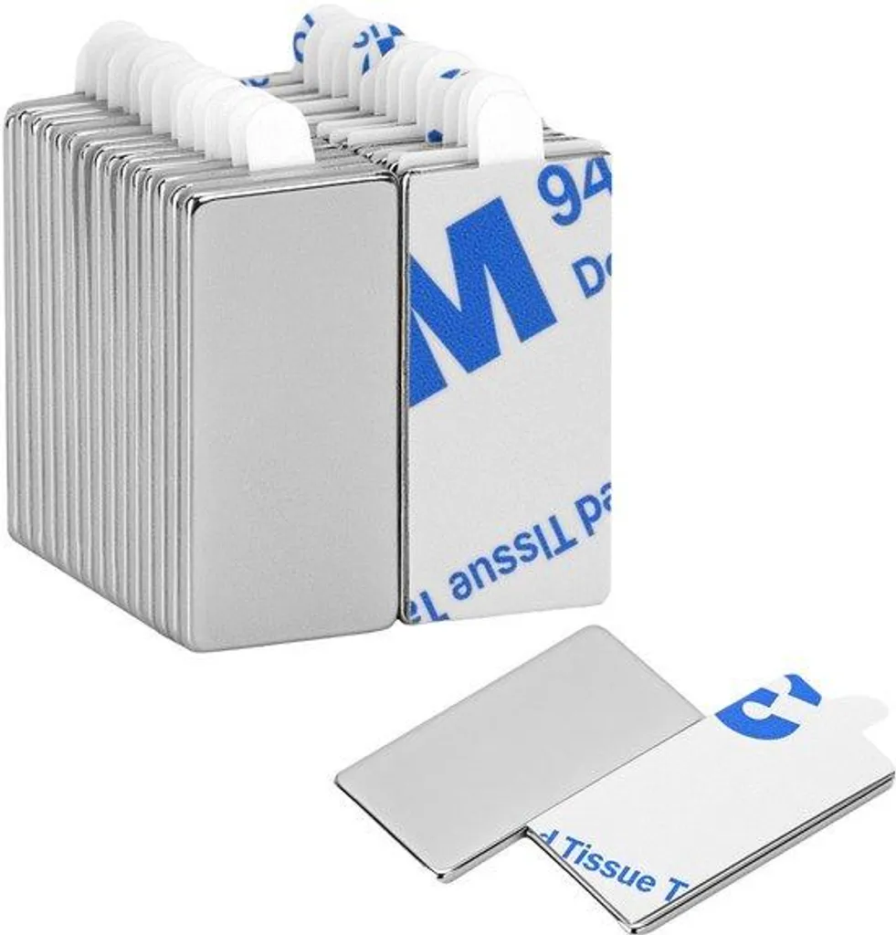 Tapis magnétiques pour bureau et cuisine 20x10x1mm - Lot de 100 feuilles