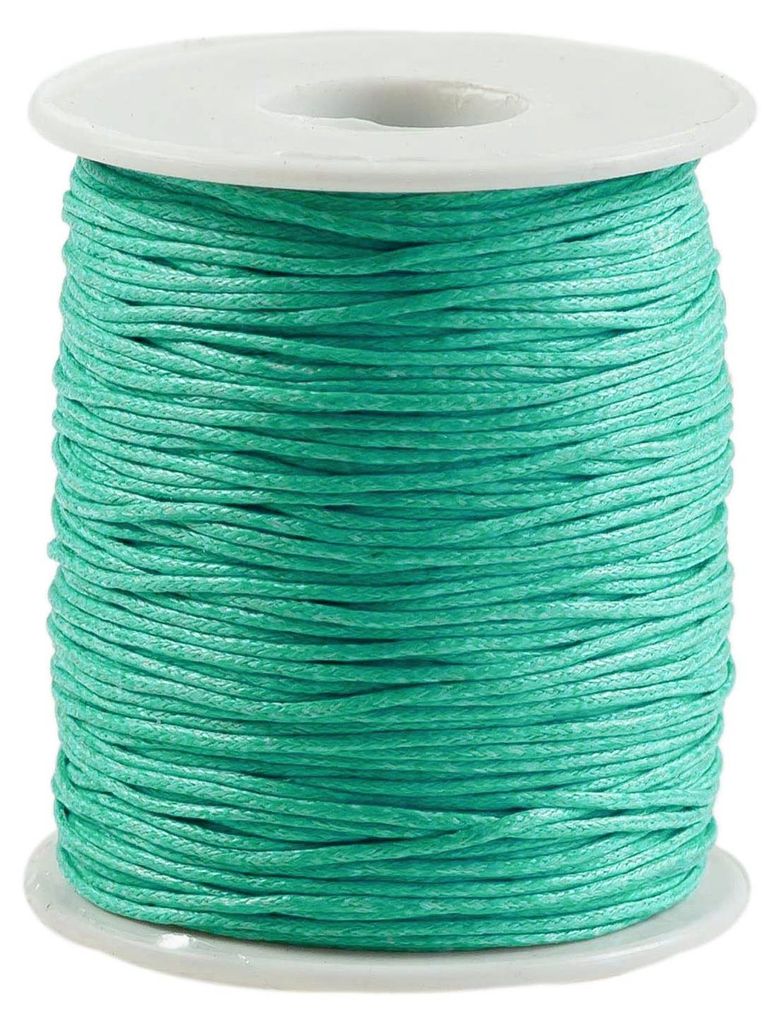 90 Meter / 1 Spule gewachste Baumwollschnur, 1mm aquamarin