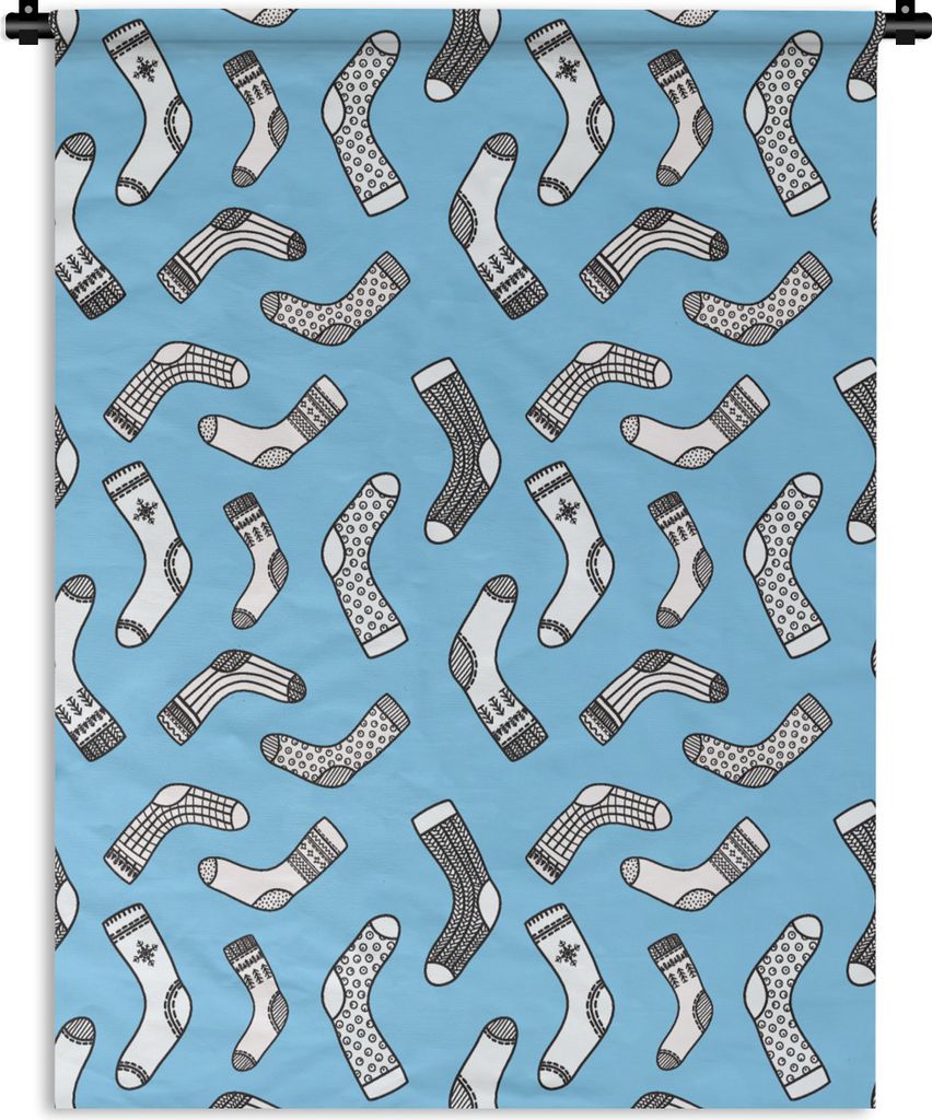 MuchoWow Wandteppich Wandbehang Socken - Schnittmuster - Vintage 60x80 cm Tapisserie Dekoration Wandtuch - Decke - Wandtücher - Wohne