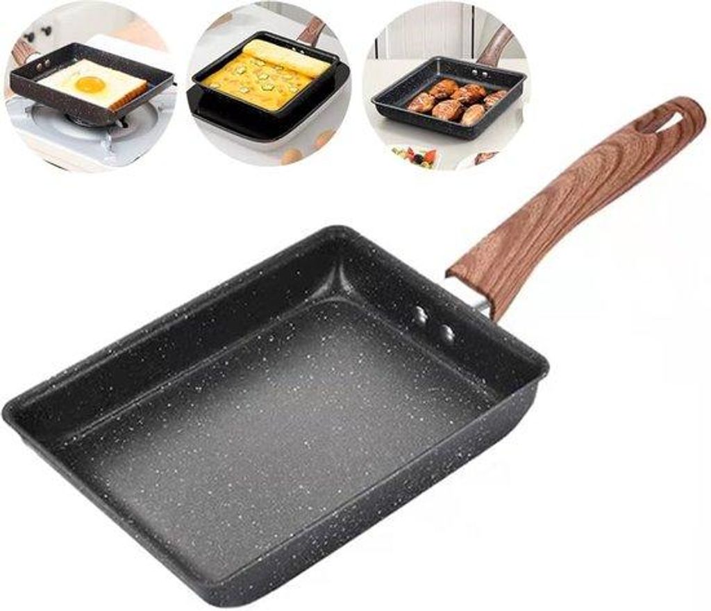 Anti-aanbak Eierpan für Japanische Omeletten - 18x13 cm - für Gas- und Induktionsherd - Antihaft Eierpfannen für die Küche