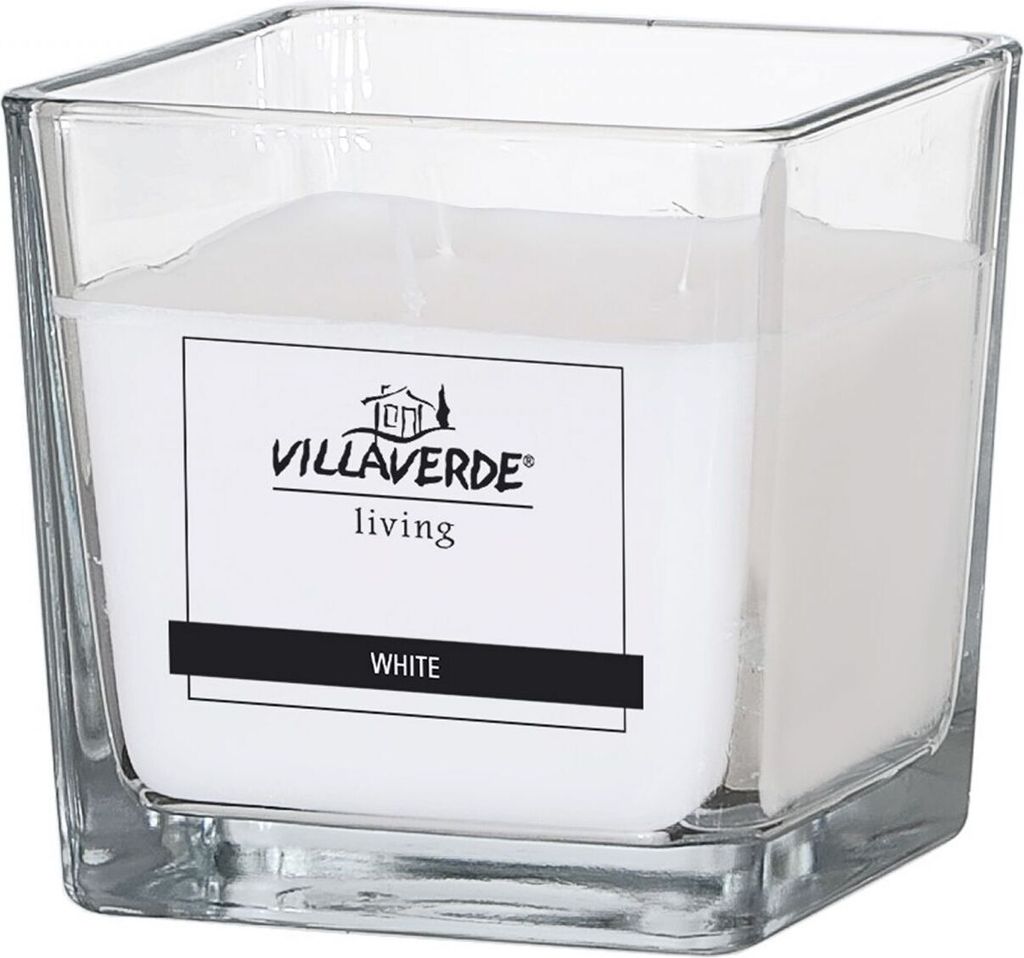 Villa Verde Duftkerze im Glas 3-Docht White, 10 x 10 x 10 cm