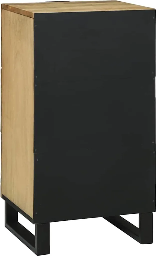 Mobiletto Credenza 40x33x75 cm Legno di Mango Massello Marrone - Salvaspazio