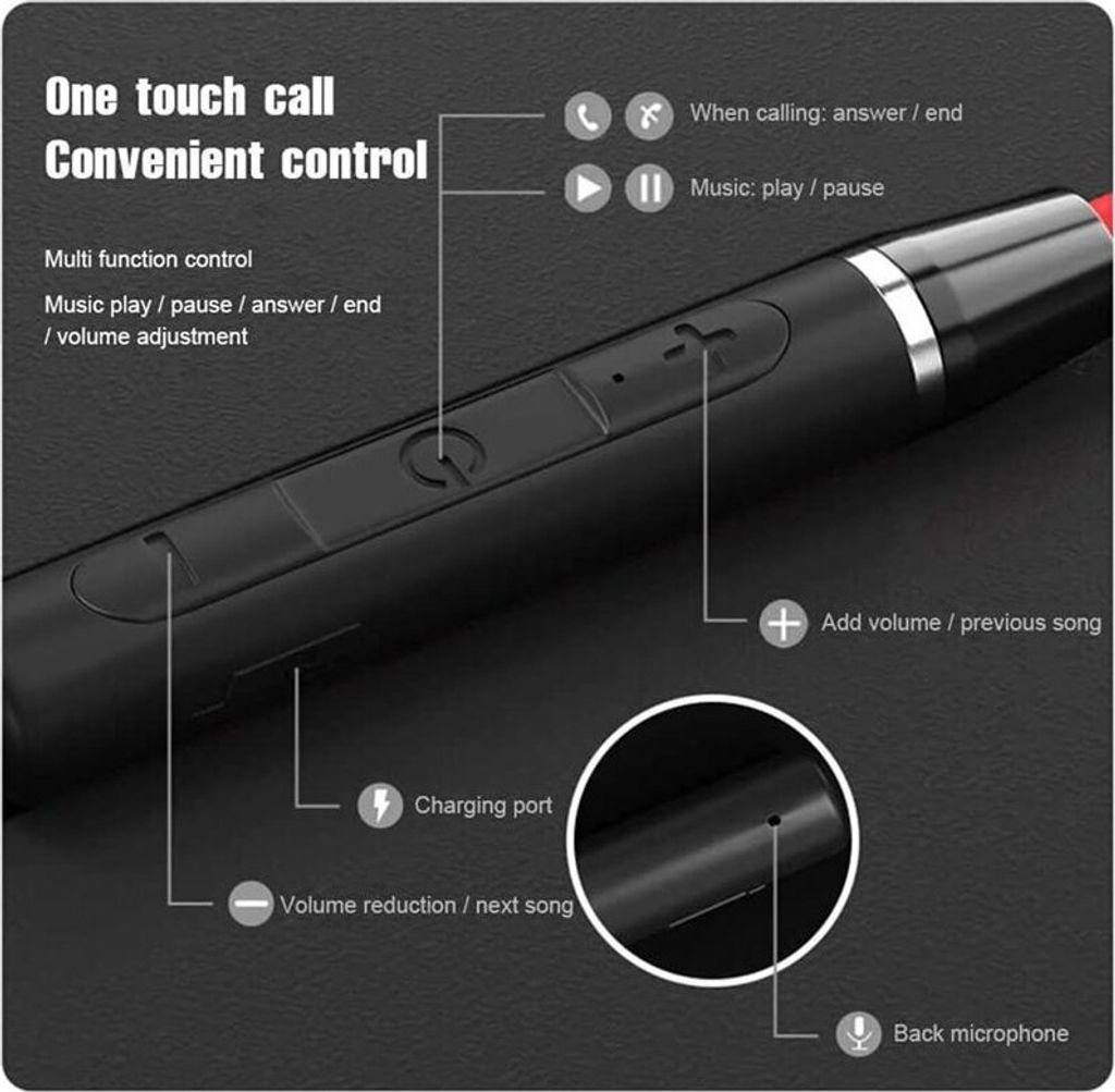 LENOVO Wireless bluetooth earphone HE06 red