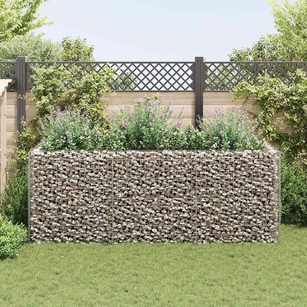 vidaXL Gabiónová zvýšená posteľ Oceľ 270 × 90 × 100 cm Obrázok produktu