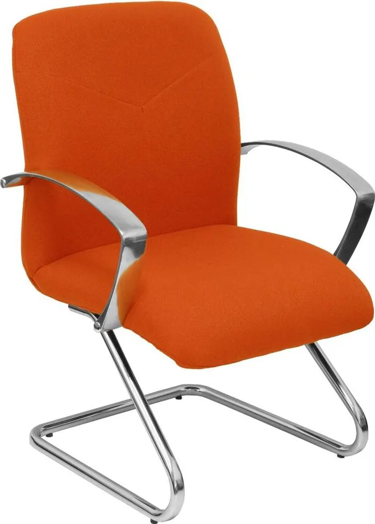 Fauteuil en tissu orange foncé Caudete à piétement en métal