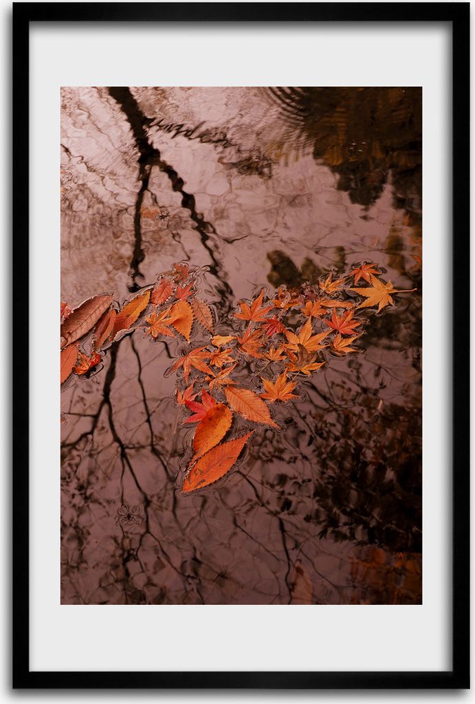 Bild - Bilderrahmen - 40 cm x 60 cm - MDF - Rahmen - Wandkunst - Herbstlaub