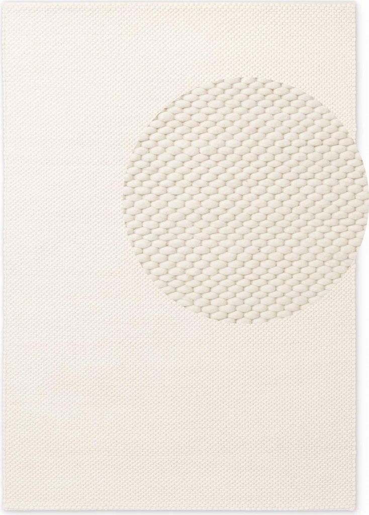 Elle Decoration Lyon Wollteppich Beans Natur Creme Produktbild 