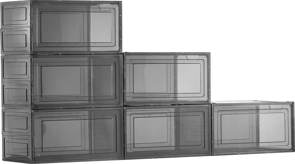 VEVOR Scatole Scarpe Impilabili 6 Pezzi - Organizer Magnetico Neri