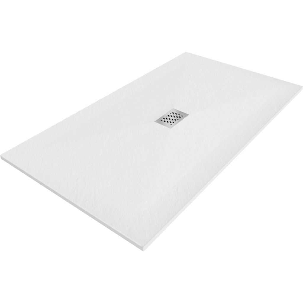 Mexen Hugo Duschwanne rechteckig SMC 150 x 100 cm, weiß, Inox-Abdeckung - 42101015-X