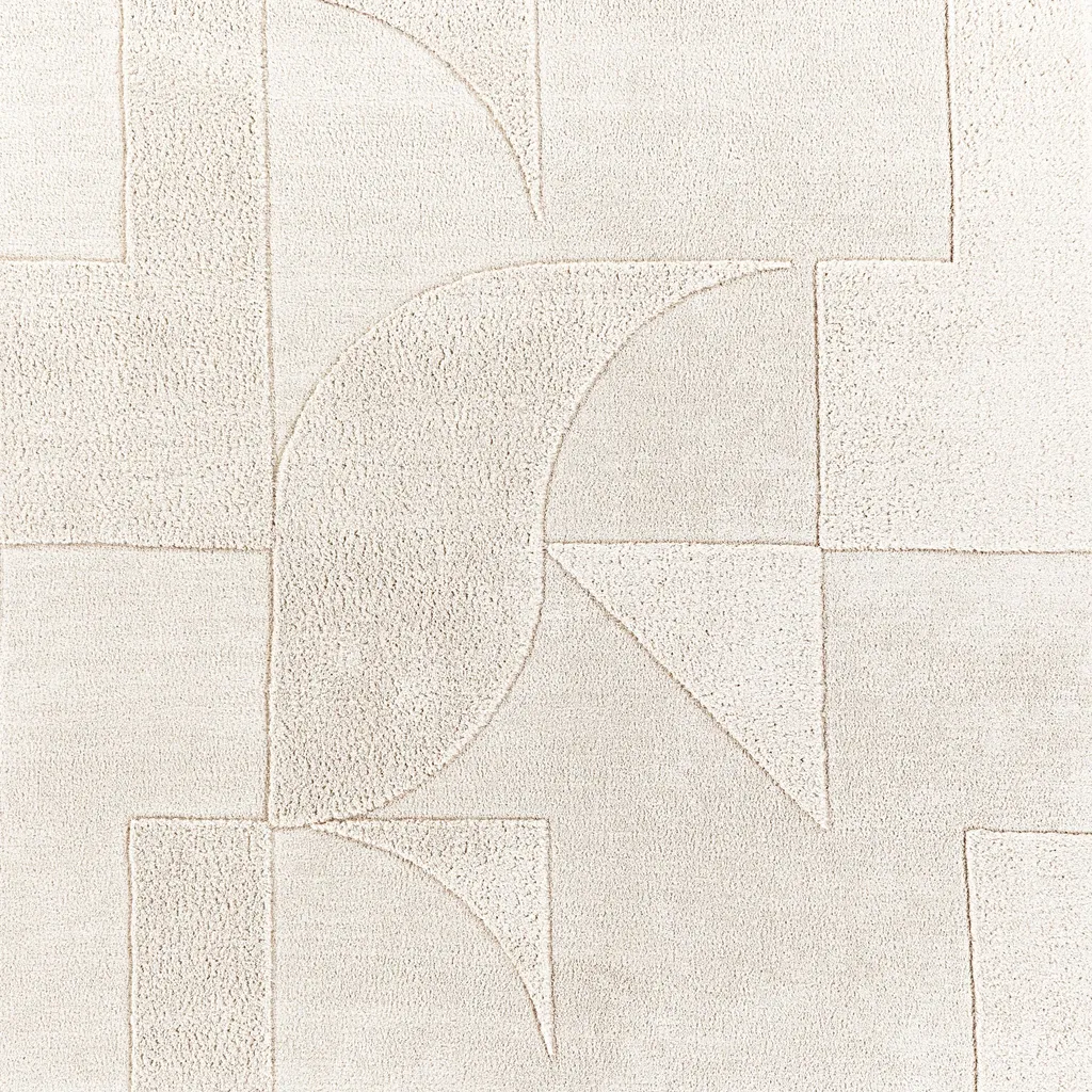 Grand tapis Shaggy bohème crème 120x160 cm aspect 3D pour chambre