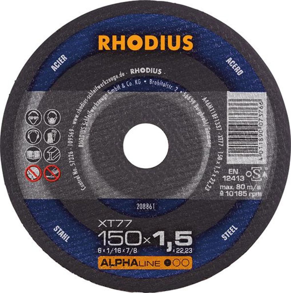 RHODIUS Trennscheibe XT77 150 x 1,5 mm ger.