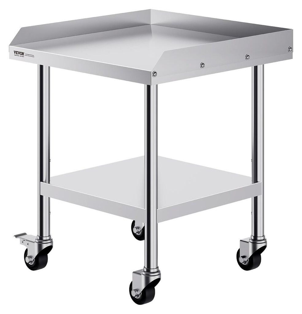 Stainless Steel Work Table 24"x24" Commercial Food Prep Table W/ 4 Casters