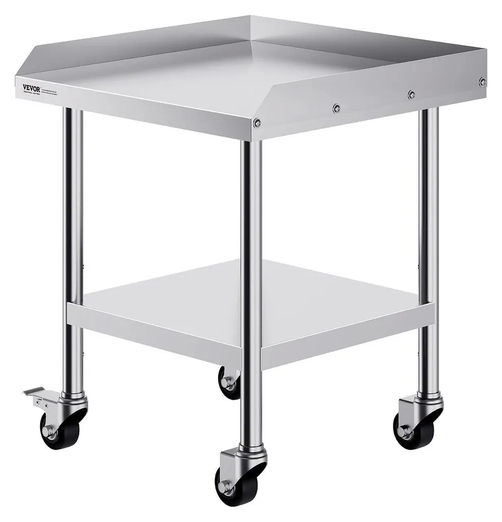 Table inox mobile 61x61 cm : solution d'hygiène et gain d'espace en cuisine