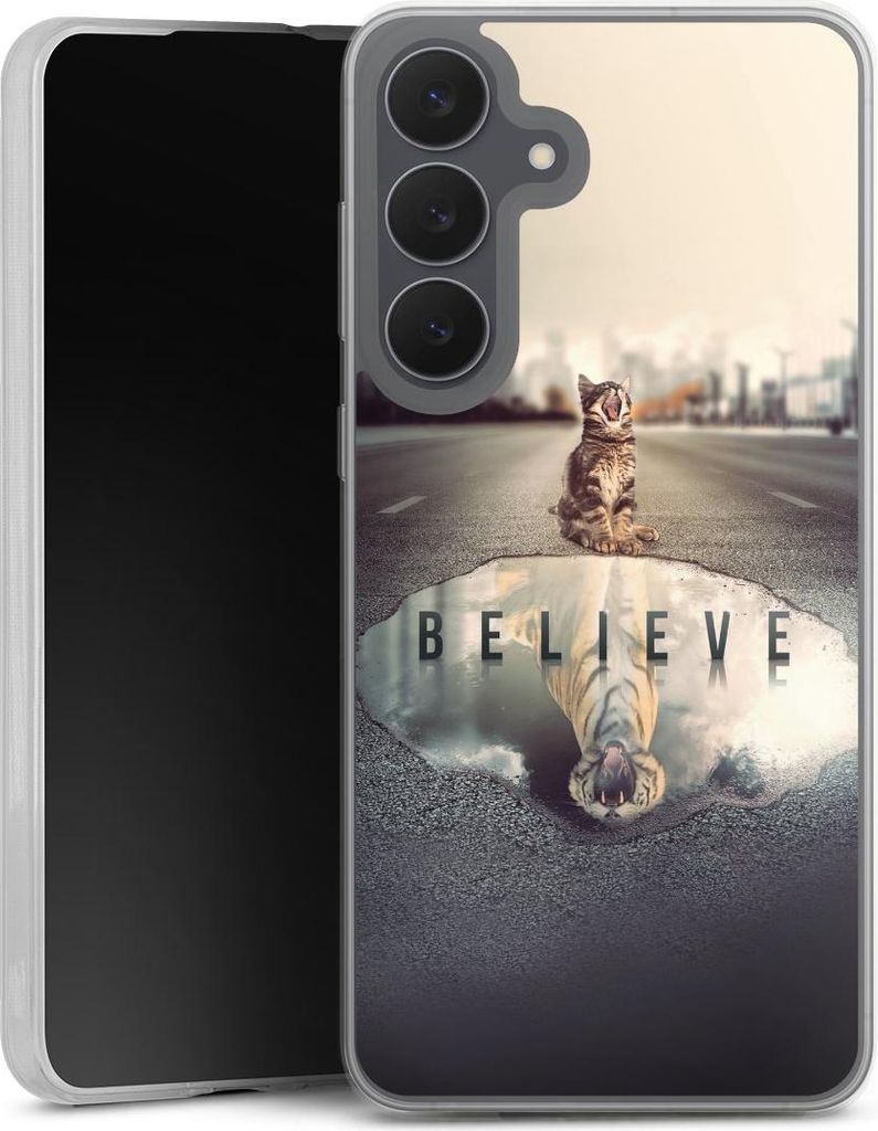 DeinDesign Slim Hülle für Samsung Galaxy S25 FE Silikon Case Ultra Dünn Handyhülle Motivation Tiere Tiger
