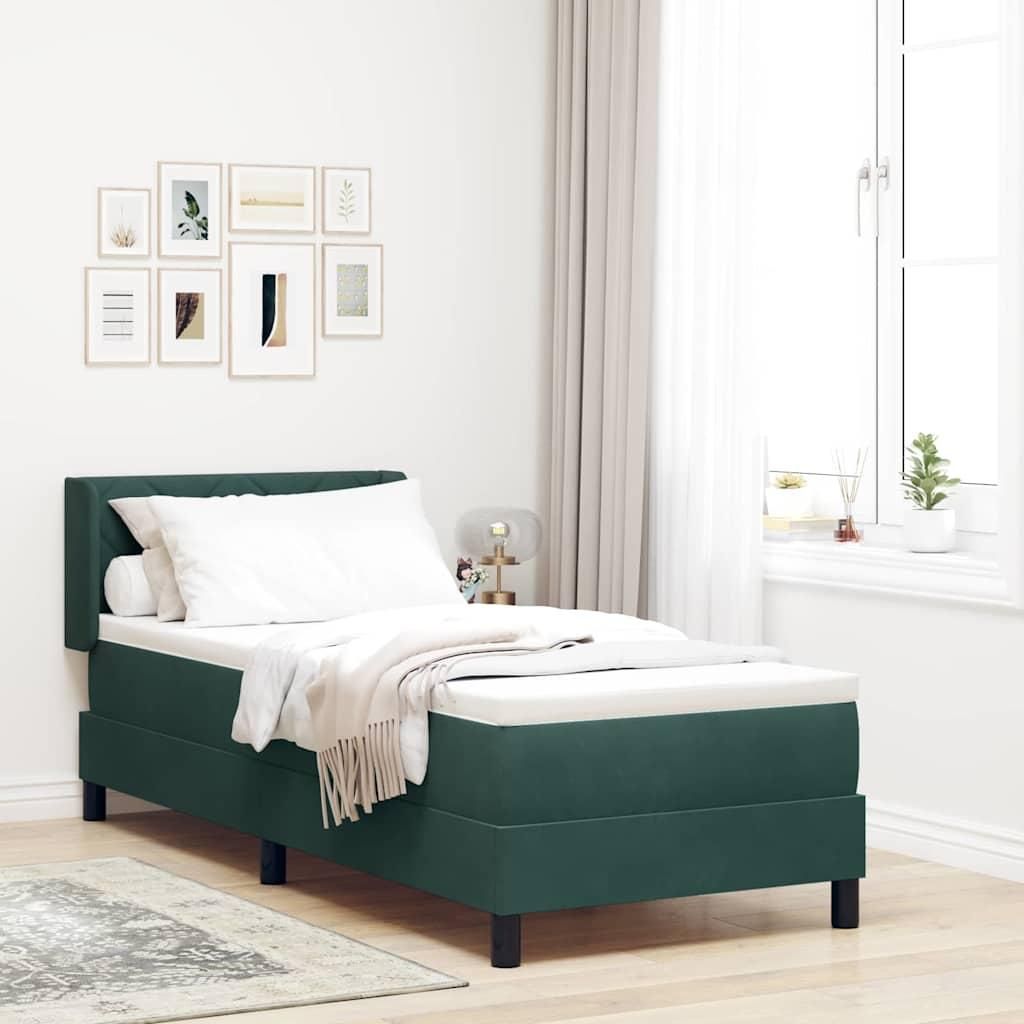 Maison Exclusive - Boxspringbett mit Kopfteil Dunkelgrün 200 x 80 cm Samt