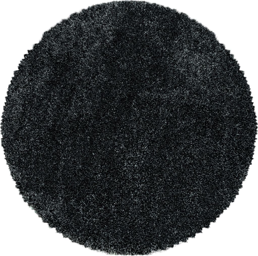 Ayyildiz | Hochflor Teppich Shaggy - Super Weich Kuschelig - Schlafzimmer - schwarz - 120x120 cm