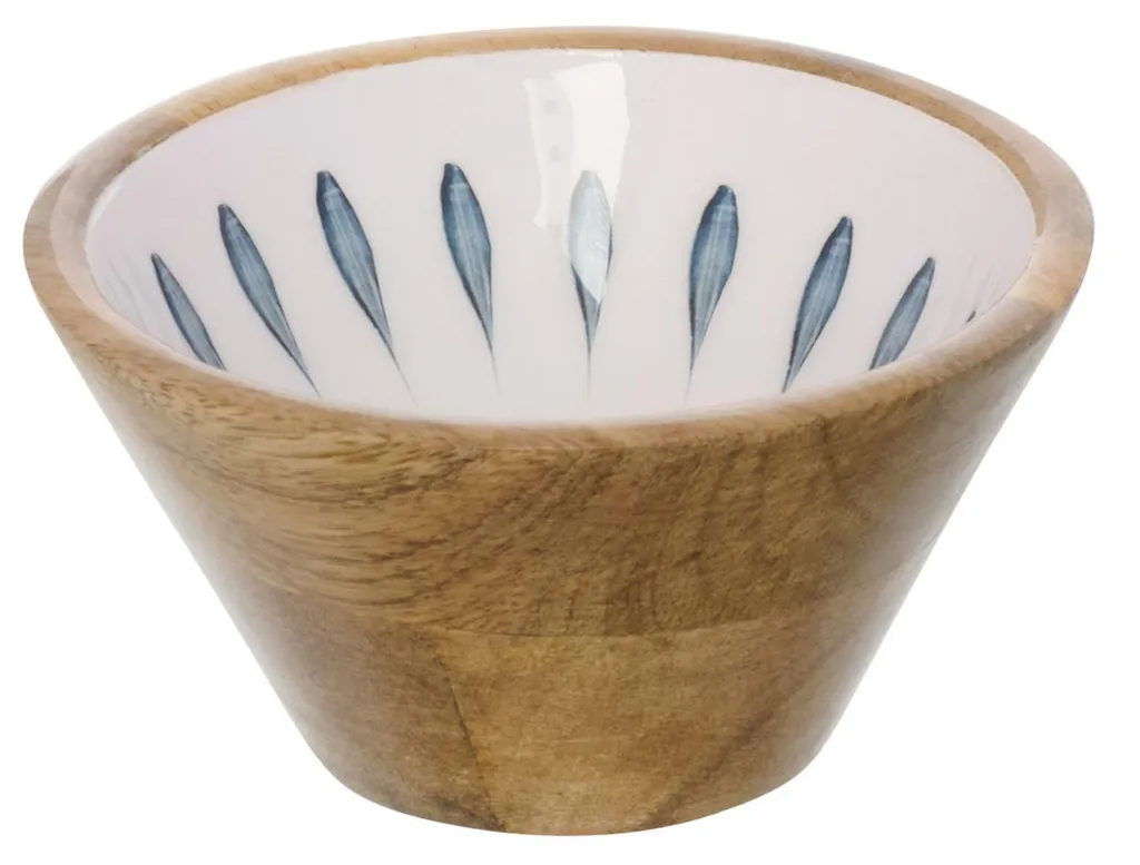 Petit bol J-Line bois de manguier bleu : déco incassable et élégante