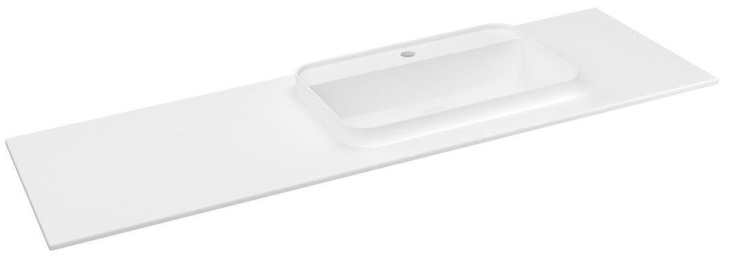 Sapho BRAHEA Waschtisch 146,6x51,5cm, Rockstone, rechts, weiß matt