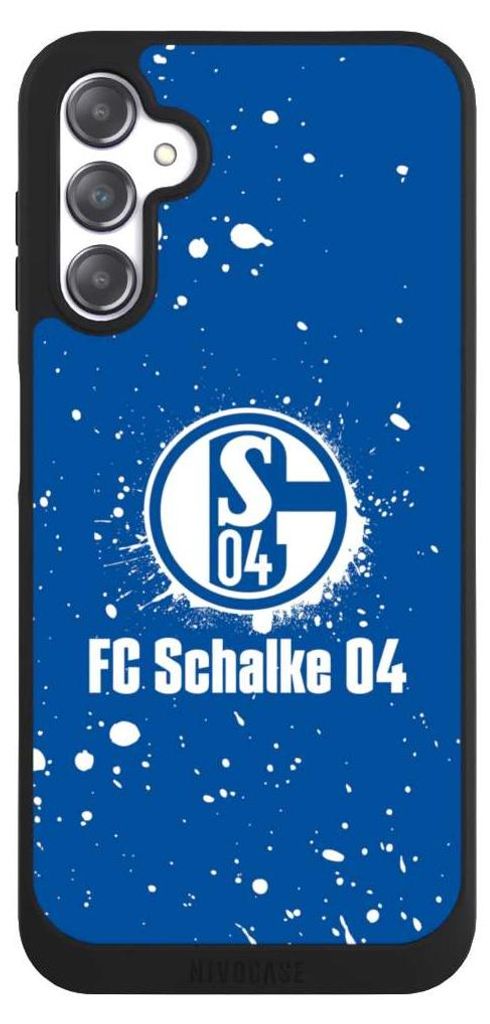 NIVOCASE Handyhülle für Samsung Galaxy A14 5G Hülle NIVOpure Case Schwarz FC Schalke 04 Logo S04