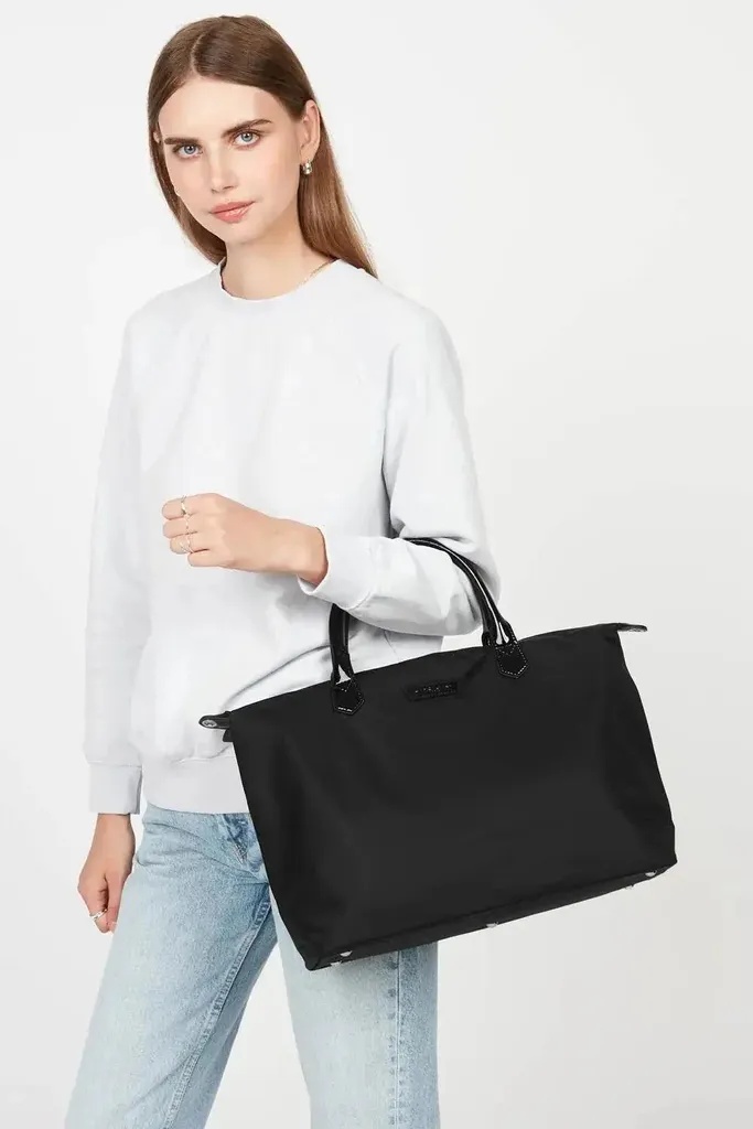 Lancaster Sac Basic Verni Bleu - Sac à Main Porté Épaule Brillant