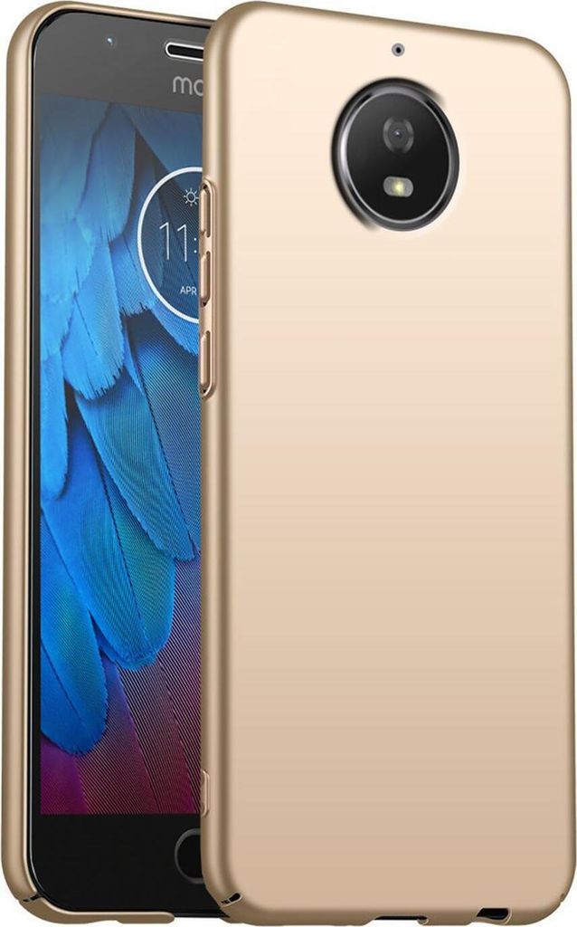 Conie Kunststoff Schutzhülle für Motorola/Lenovo Moto E4 Plus Tasche Hard Case Cover Bumper Hartplastik Hülle in Gold